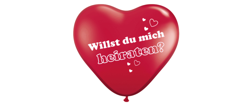 Herzballons mit Motiv