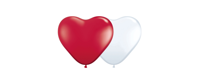 Herzballons 2-Farben Mischungen