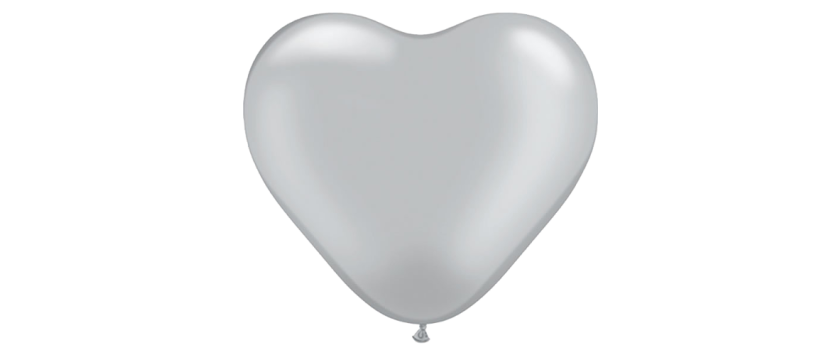 Herzballons Silber
