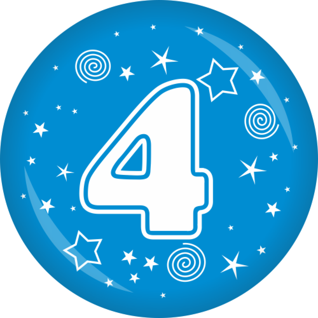 Button Zahl 4 Ø 50 mm