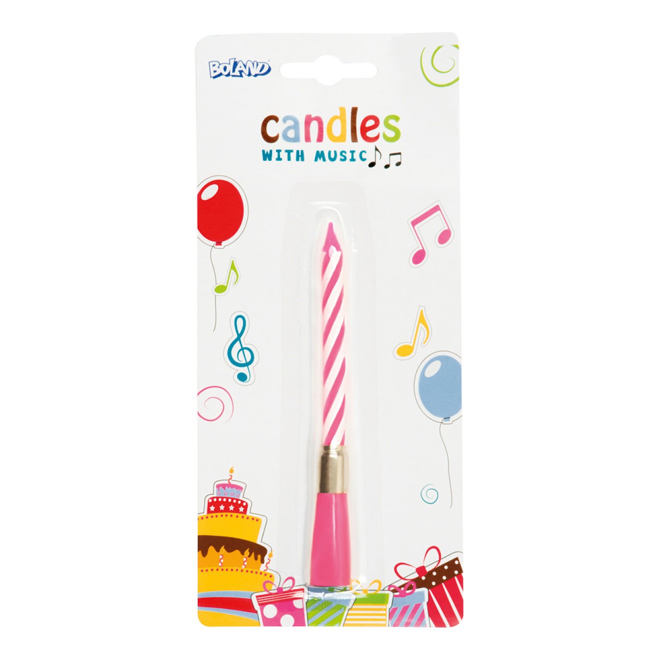 Musikkerze für Geburtstage Blau oder Rosa