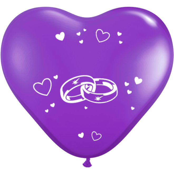 Herzluftballons bedrucken - Ja! Ringe & Datum