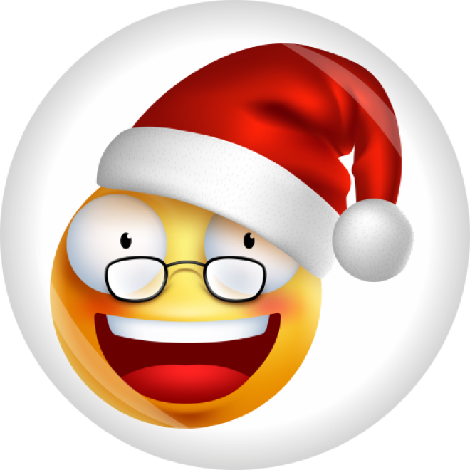 Button Smiley Emoji Weihnachten Ø 50 mm