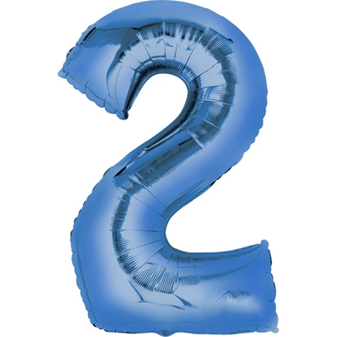 Folienballons Zahl - Freie Zahlwahl - Blau 66-86 cm