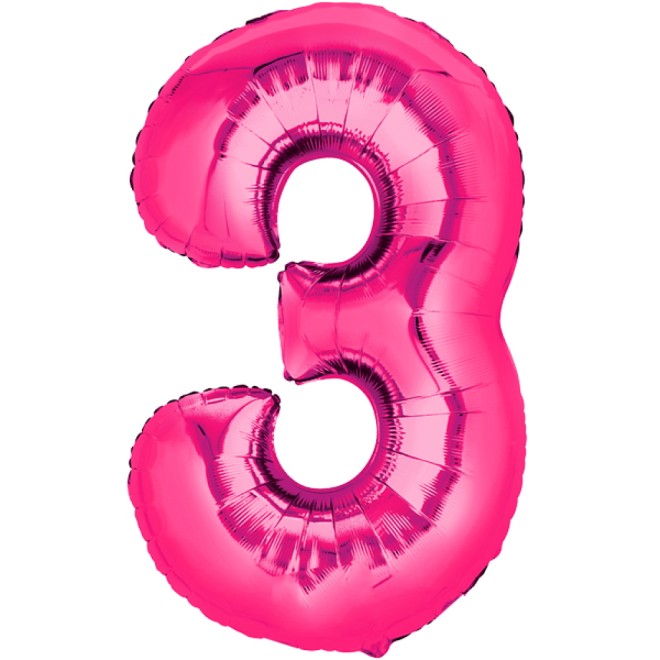 Folienballon - Freie Zahlwahl - Pink 66-86 cm
