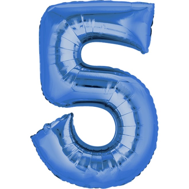 Folienballons Zahl - Freie Zahlwahl - Blau 66-86 cm
