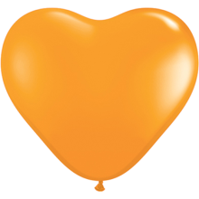 Herzballons bedrucken "Hochzeitsballons mit Ringe, Namen & Datum" Ø 25 cm - Ballondruck -, Farbe Ballon: Orange (Druck 1-farbig)