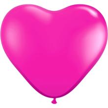 Herzballons bedrucken "Hochzeitsballons mit Ringe, Namen & Datum" Ø 25 cm - Ballondruck -, Farbe Ballon: Pink (Druck 1-farbig)