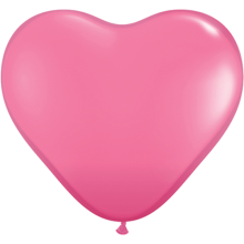 Herzballons bedrucken "Hochzeitsballons mit Ringe, Namen & Datum" Ø 25 cm - Ballondruck -, Farbe Ballon: Rosa (Druck 1-farbig)