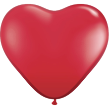 Herzluftballons bedrucken - Ja! Ringe & Datum, Farbe Ballon: Rot (Druck 1-farbig)