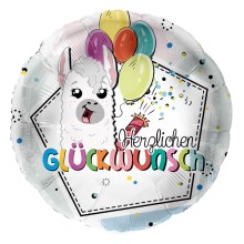 Ballonpost Geburtstag - Freie Motivwahl, Ballon Motive: Herzlichen Glückwunsch (Lama)