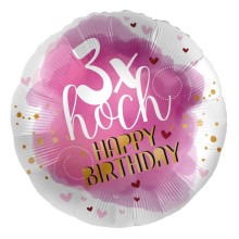 Ballonpost Geburtstag - Freie Motivwahl, Ballon Motive: 3x Hoch Happy Birthday