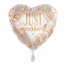 Ballonpost Hochzeit - Freie Motivwahl, Ballon Motive: Just Married (Federn)