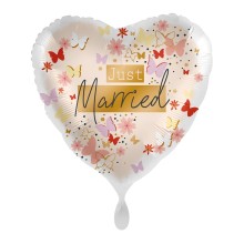 Ballonpost Hochzeit - Freie Motivwahl, Ballon Motive: Just Married (Schmetterlinge)