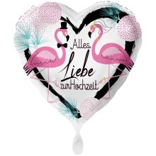 Ballonpost Hochzeit - Freie Motivwahl, Ballon Motive: Alles Liebe (Flamingo)