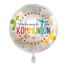 Ballonpost Kommunion / Konfirmation / Taufe - Freie Motivwahl, Ballon Motive: Kommunion - Glückwunsch (Bunt)