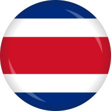 Button Flagge - Ø 50 mm, Nation: Costa Rica