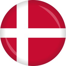 Button Flagge - Ø 50 mm, Nation: Dänemark