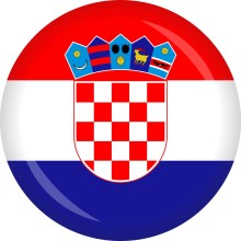 Button Flagge - Ø 50 mm, Nation: Kroatien