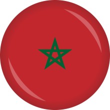 Button Flagge - Ø 50 mm, Nation: Marokko