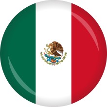 Button Flagge - Ø 50 mm, Nation: Mexiko