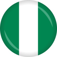 Button Flagge - Ø 50 mm, Nation: Nigeria