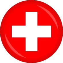 Button Flagge - Ø 50 mm, Nation: Schweiz