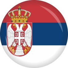 Button Flagge - Ø 50 mm, Nation: Serbien