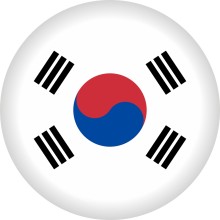Button Flagge - Ø 50 mm, Nation: Südkorea
