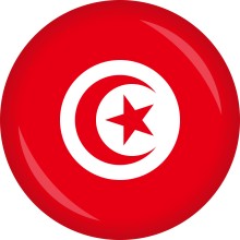 Button Flagge - Ø 50 mm, Nation: Tunesien