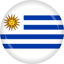 Button Flagge - Ø 50 mm, Nation: Uruguay