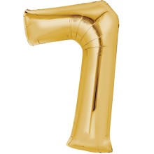 Folienballon - Freie Zahlwahl - Gold 66-86 cm, Zahl: 7
