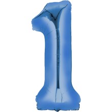Ballonpost XXL Freie Zahlwahl 0-100 - Blau, Zahl: 1