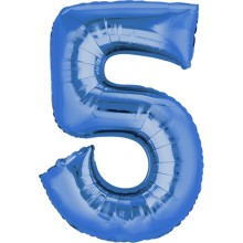Ballonpost XXL Freie Zahlwahl 0-100 - Blau, Zahl: 5