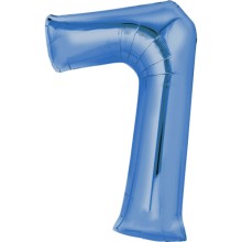 Ballonpost XXL Freie Zahlwahl 0-100 - Blau, Zahl: 7