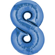 Ballonpost XXL Freie Zahlwahl 0-100 - Blau, Zahl: 8
