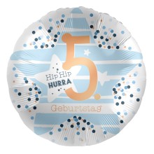 Folienballons Geburtstag - Blauer Stern (Rund) - Freie Zahlwahl Ø 45 cm, Zahl: 5
