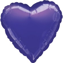 Folienballon Herz Ø 45 cm - Freie Farbwahl, Farbe Ballon: Violett (Druck 1-farbig)