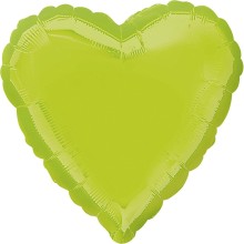 Folienballon Herz Ø 45 cm - Freie Farbwahl, Farbe Ballon: Limonengrün | ca. PMS 366