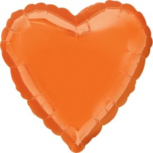 Folienballon Herz Ø 45 cm - Freie Farbwahl, Farbe Ballon: Orange (Druck 1-farbig)
