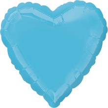 Folienballon Herz Ø 45 cm - Freie Farbwahl, Farbe Ballon: hellblau (Druck 1-farbig)