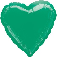 Folienballon Herz Ø 45 cm - Freie Farbwahl, Farbe Ballon: Grün (Druck 1-farbig)