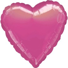 Folienballon Herz Ø 45 cm - Freie Farbwahl, Farbe Ballon: Pink (Druck 1-farbig)