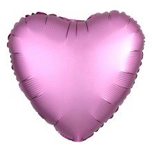 Folienballon Satin Herz Ø 45 cm - Freie Farbwahl, Farbe: Rosa (Druck 1-farbig)