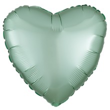 Folienballon Satin Herz Ø 45 cm - Freie Farbwahl, Farbe: Mintgrün