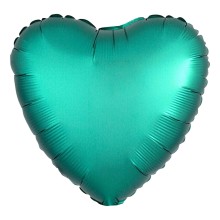 Folienballon Satin Herz Ø 45 cm - Freie Farbwahl, Farbe: Türkis (Druck 1-farbig)