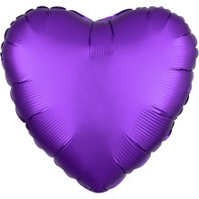 Folienballon Satin Herz Ø 45 cm - Freie Farbwahl, Farbe: Violett (Druck 1-farbig)