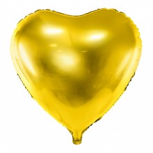 Folienballon XL Herz Ø 60 cm - Freie Farbwahl, Farbe Ballon: Gold (Druck 1-farbig)
