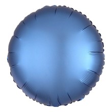 Folienballon Satin Rund Ø 45 cm - Freie Farbwahl, Farbe: Blau (Druck 1-farbig)