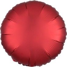 Folienballon Satin Rund Ø 45 cm - Freie Farbwahl, Farbe: Rot (Druck 1-farbig)